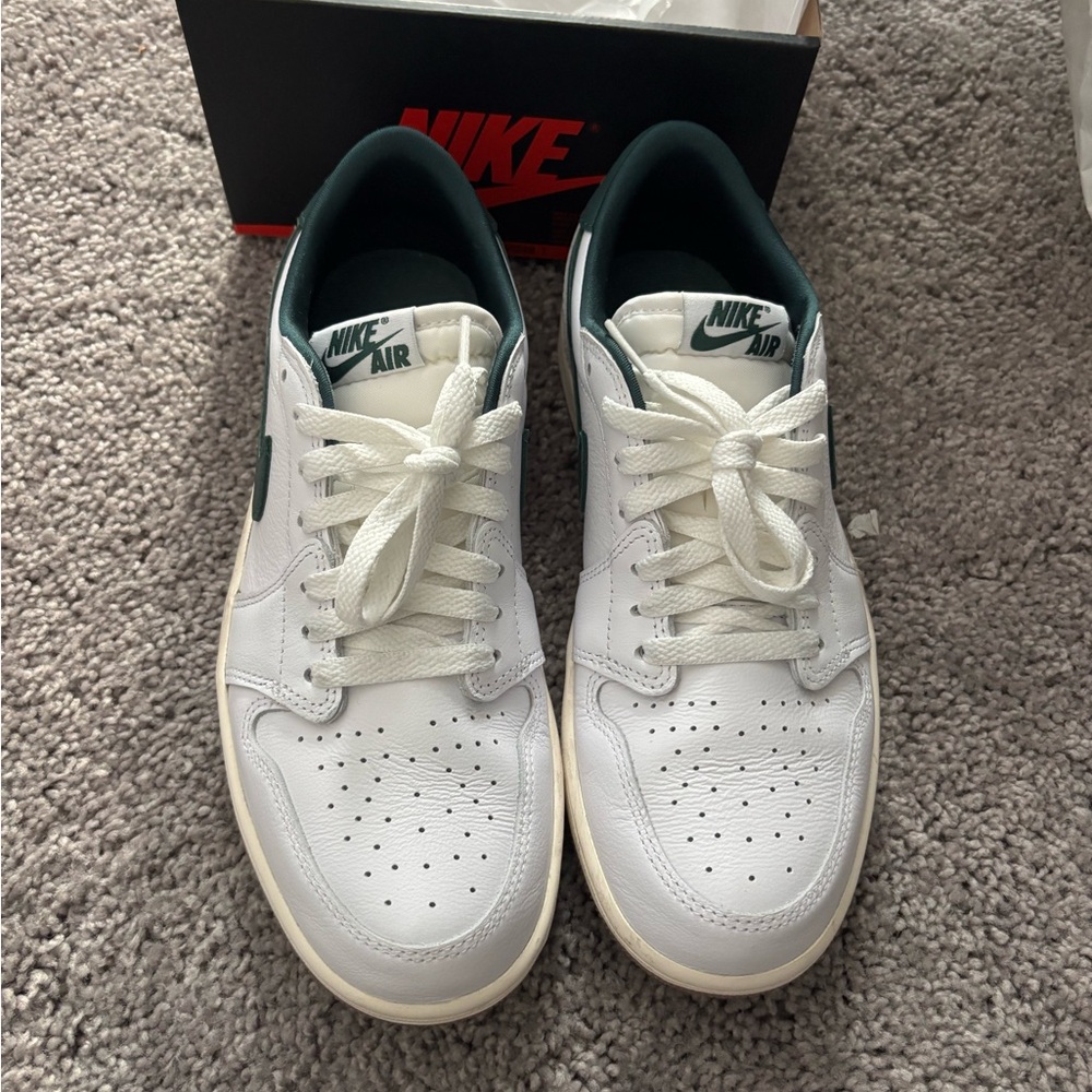 Jordan White and Green Sneakers